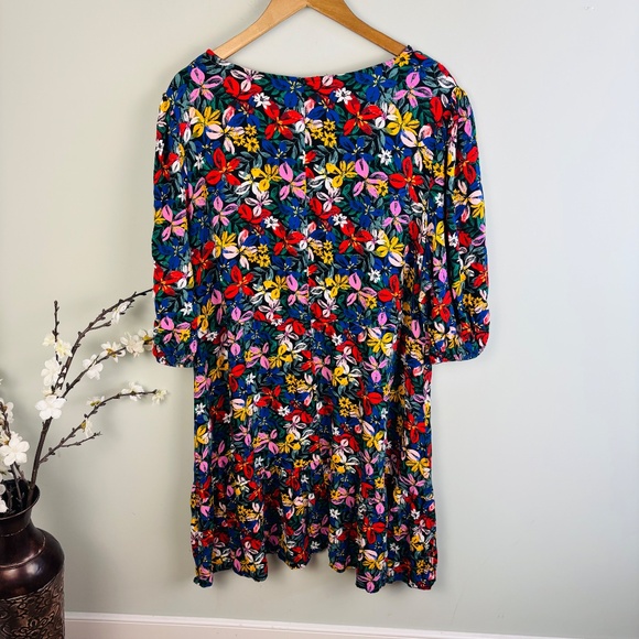 Eloquii Elements Knot Front Floral Flounce Dress Size 24 - Picture 6 of 6